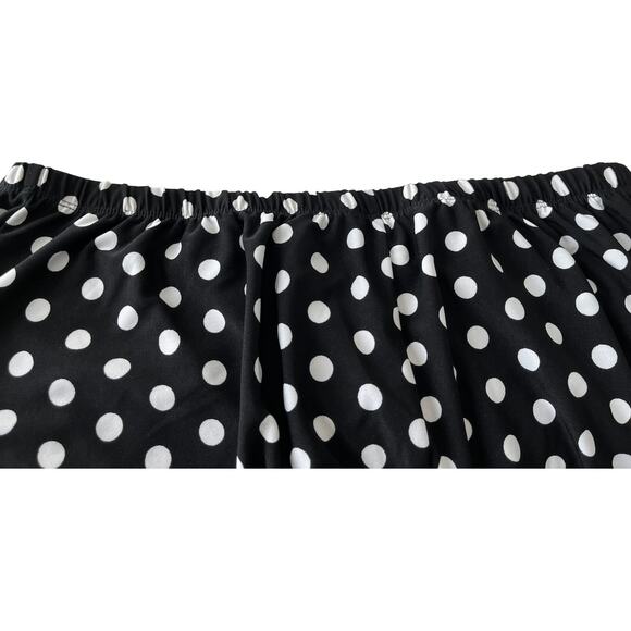 MAGGIE BARNES WIDE LEG BOHO PANTS, WOMENS, L, BLACK/WHITE POLKA DOT & FLOWERS - Picture 2 of 10